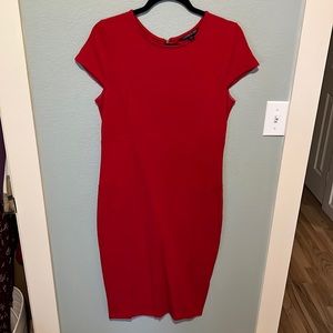 Red Bodycon short sleeve Midi dress